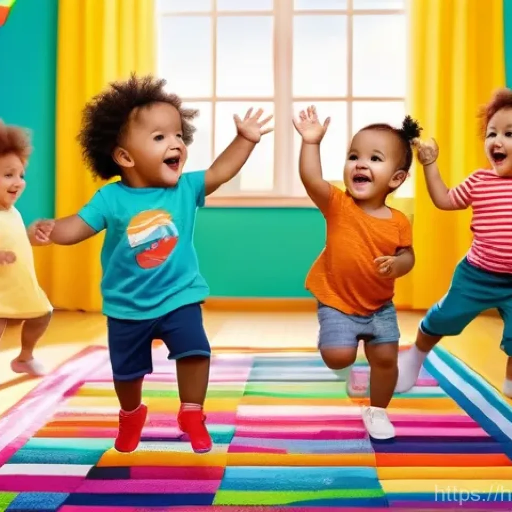 핑크퐁 스토리텔링 방법 - **Prompt:** A group of diverse toddlers and young children, aged 2-6, happily singing and dancing to...