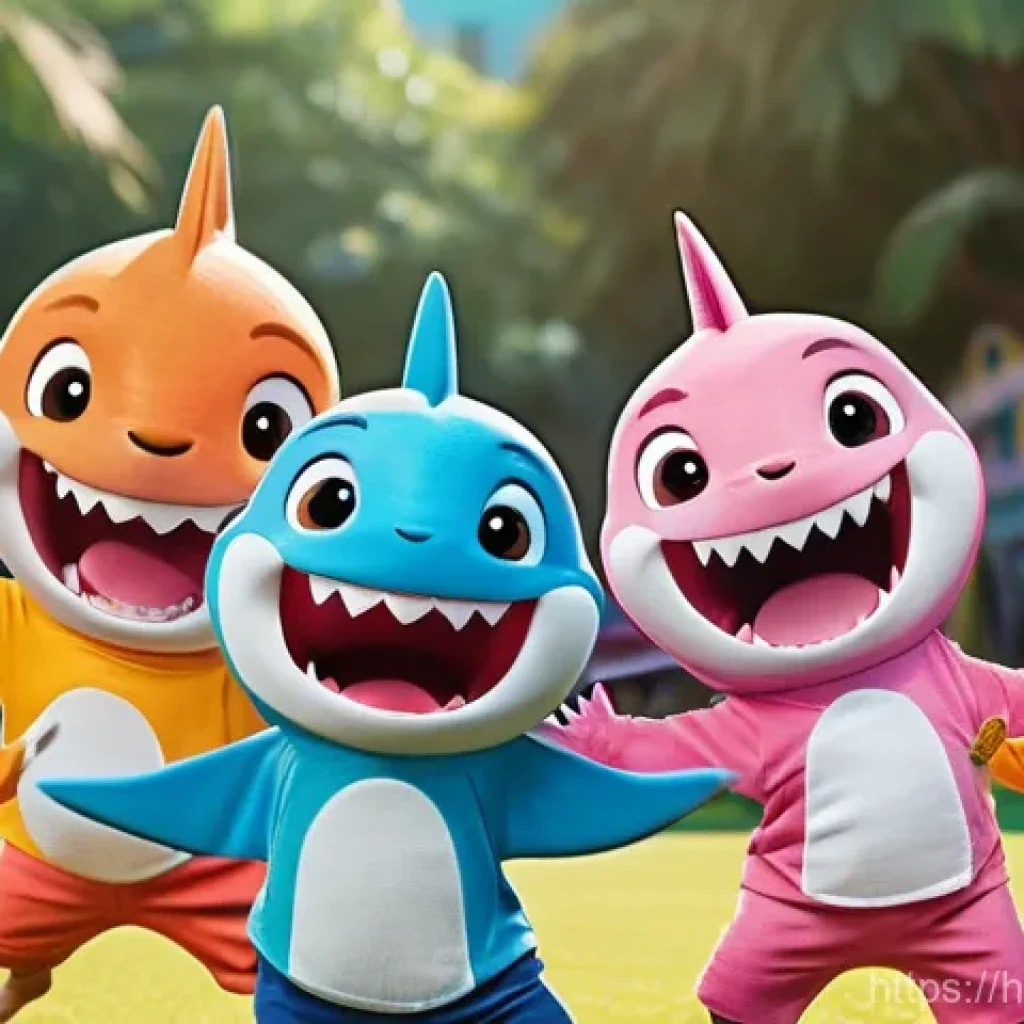 아기상어 커버댄스 대회 - **Prompt 1: Joyful Baby Shark Dance Performance**
    A vibrant, dynamic scene of a group of diverse...