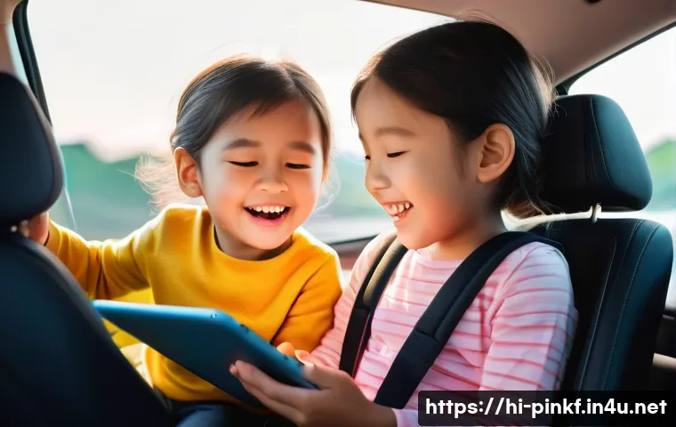 핑크퐁 동요 다운로드 링크 - **Prompt:** A heartwarming scene of two diverse children, a boy and a girl aged 4-6, happily engaged...